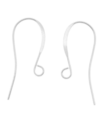 20pcs Sterling Silver 18mm Elegant Earring Hooks Ear Wire Connectors (~0.5mm wire) #SS217-S